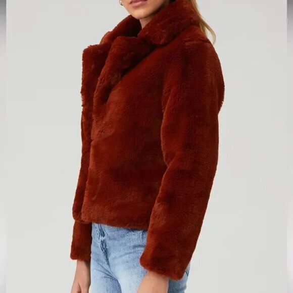 MINKPINK Faux Fur Jacket Size SMALL in Ginger New with tag $189 - Picture 12 of 12